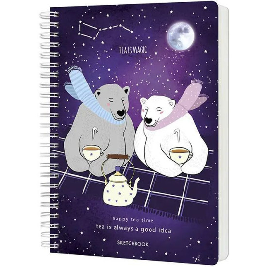 Скицник Drasca Happy Tea Time - Tea is magic, A5, 60 листа