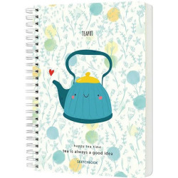 Скицник Drasca Happy Tea Time - Teapot, A6, 60 листа