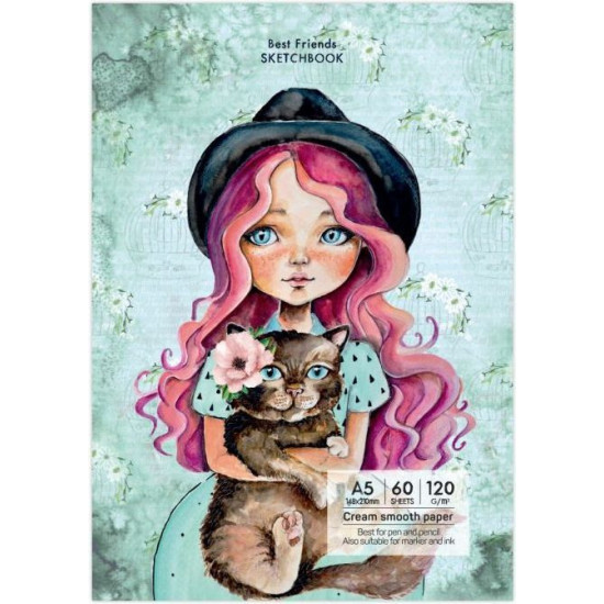 Скицник Drasca Having a lovely Time - Best friends, A5, 60 листа