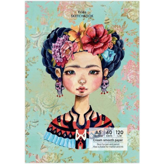 Скицник Drasca Having a lovely Time - Frida, A5, 60 листа