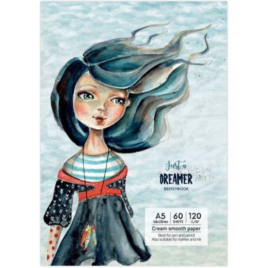 Скицник Drasca Having a lovely Time - Just a dreamer, A5, 60 листа