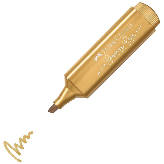 Текстмаркер Faber-Castell Metallic, златист | Ученически пособия
