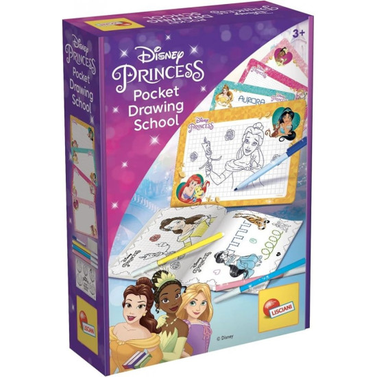 Творчески комплект Lisciani Giochi - Disney Princess, джобно училище по рисуване |