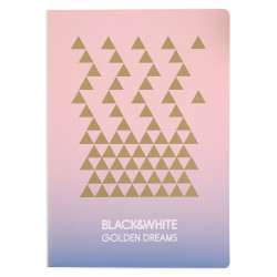 Ученическа тетрадка Black&White Golden dreams - А4, 80 листа, широки редове