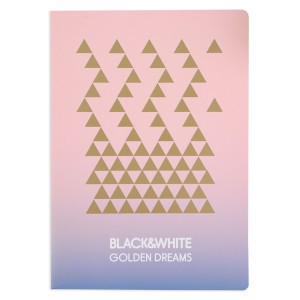 Ученическа тетрадка Black&White Golden dreams - А4, 80 листа, широки редове