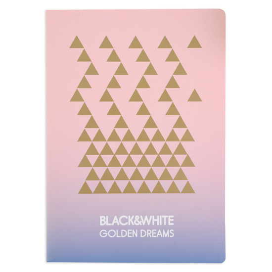 Ученическа тетрадка Black&White Golden dreams - А4, 80 листа, широки редове