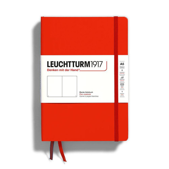 Тефтер Leuchterum A5 plain medium red 367250