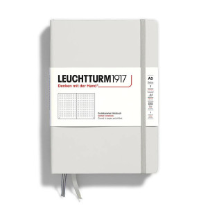 Тефтер Leuchtturm1917 Natural Colors - A5, сив, страници на точки, твърди корици