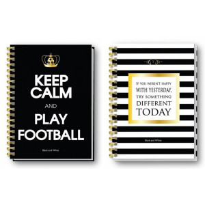 Тетрадка Black & White Keep Calm A4, 200 л. - редове, асортимент