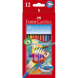Цветни моливи Faber-Castell, 12 цвята + четка Цветни моливи Faber-Castell, 12 цвята + четка